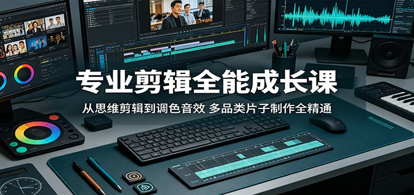 专业剪辑全能成长课 剪辑思维调色音效全品类制作教学