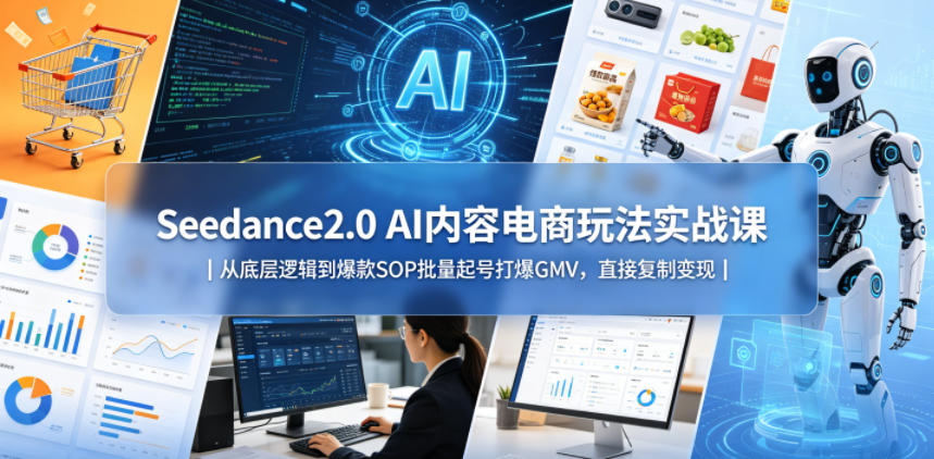 Seedance2.0 AI 电商实战课 批量起号爆款 SOP 打爆 GMV