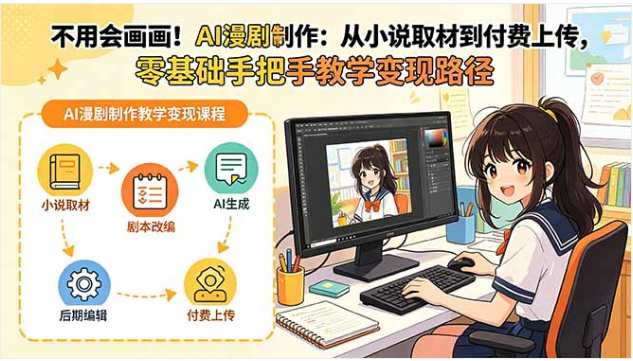 AI 漫剧制作全教程 小说改编到付费上传全流程教学