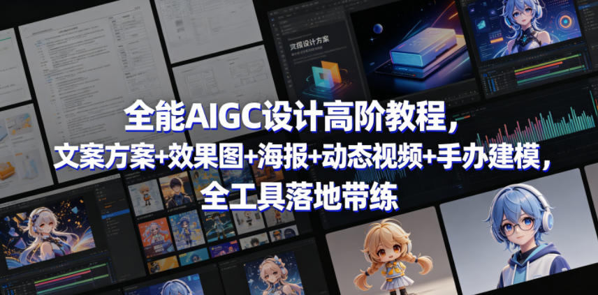 全能 AIGC 设计高阶教程 全工具落地带练 文案 + 建模 + 动态视频实操