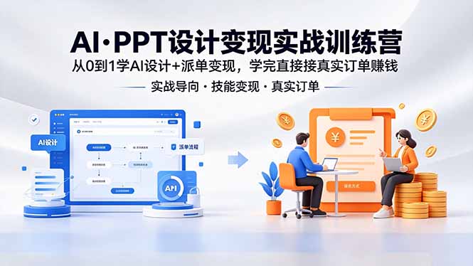 AI·PPT设计变现实战训练营 从0到1学设计+派单交付
