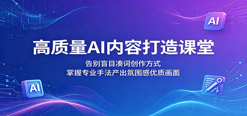 AI 内容精进创作课 专业手法打造氛围感优质图文动画