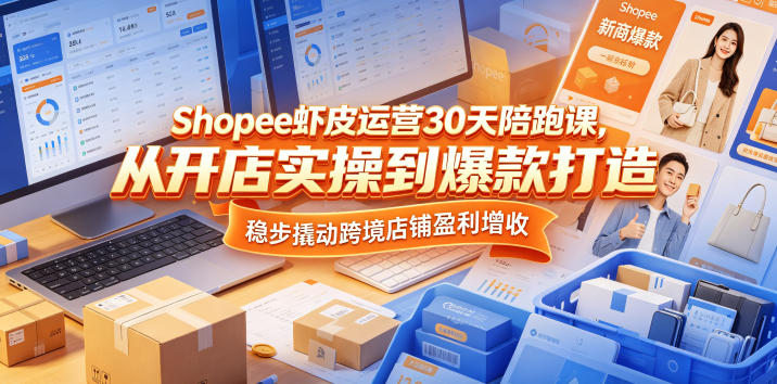 Shopee 虾皮 30 天运营陪跑课 开店实操爆款打造跨境运营教程