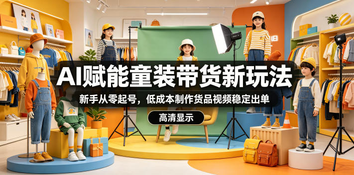 AI 童装带货实战课 零基础账号起号低成本做视频带货
