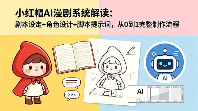 小红帽AI漫剧系统剧本角色脚本提示词全流程制作教程