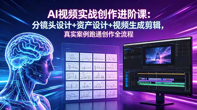 AI 视频创作进阶课 分镜头设计剪辑 主流工具实战教程