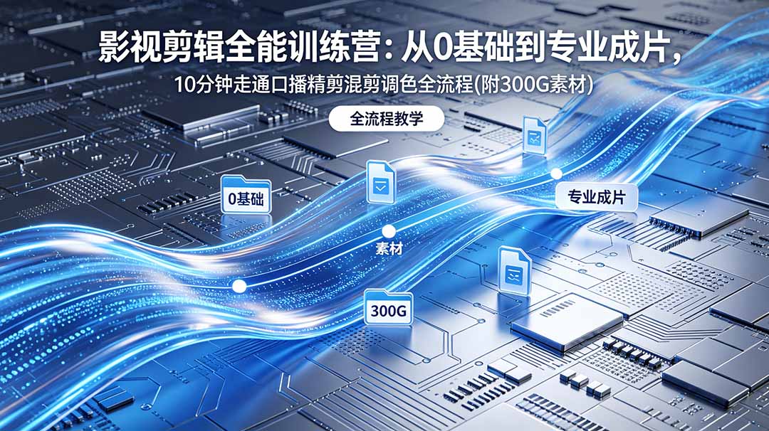  影视剪辑全能实战课 零基础学专业剪辑配 300G 素材