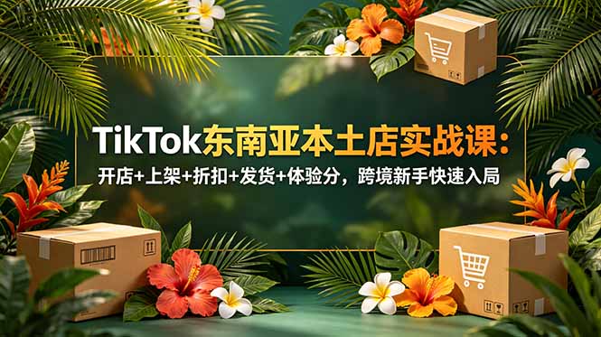 TikTok 东南亚本土店实战课 开店上架广告短视频达人运营全教学