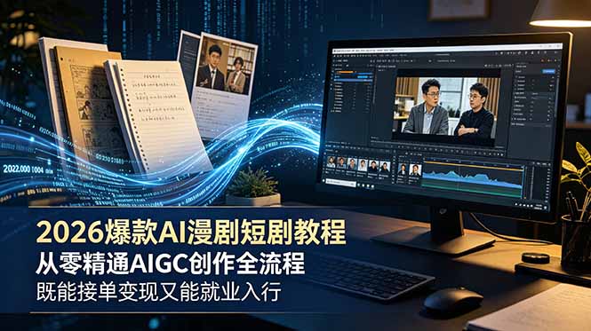 2026 AI 漫剧短剧教程 AIGC 创作全流程教学兼顾内容接单与行业求职