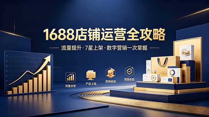 1688 店铺运营实战课 6 月更新 七星产品数字营销店铺流量全教学