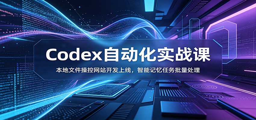 Codex 自动化实战课程 本地文件操控建站部署智能批量任务实操教程