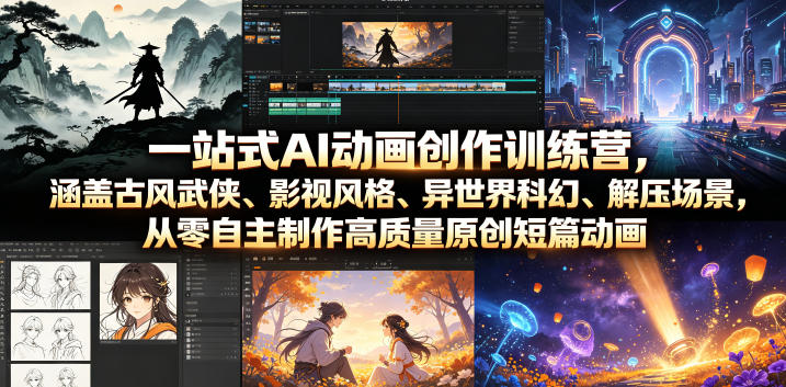 一站式 AI 动画创作训练营 多风格原创短篇动画全流程实操教程