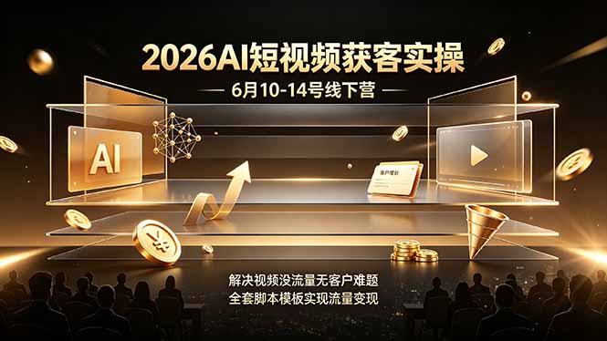 2026AI 短视频获客线下营教程 账号脚本投流 IP 打造流量转化实操课