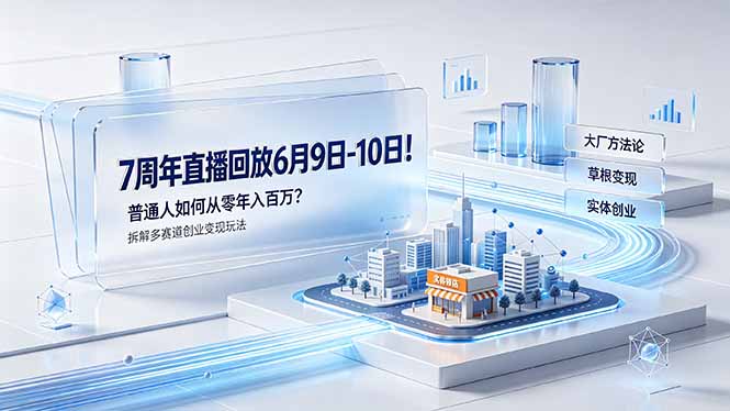 7 周年直播回放创业运营课 超级个体 IP 短视频多赛道落地教程