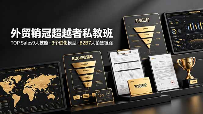 外贸销冠私教班 B2B 销售全链路客户开发成交进阶课程