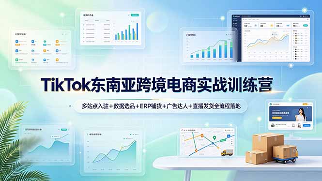 TikTok 东南亚跨境实战训练营 选品 ERP 广告直播全流程运营课