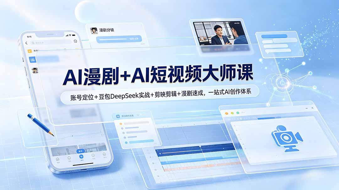 AI 漫剧 AI 短视频大师课 豆包 DeepSeek 剪映完整创作教程