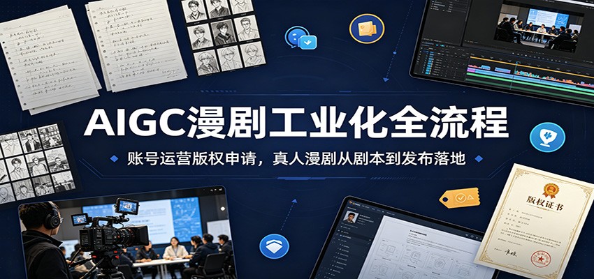 AIGC 漫剧工业化全流程课 真人漫剧账号运营版权制作发布教程