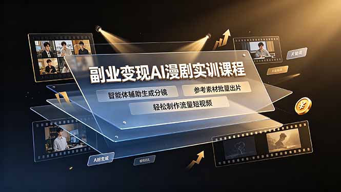 AI 漫剧全流程创作教程 智能体分镜设计多帧运镜配音剪辑实操课