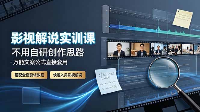 影视解说全套实训教程 万能文案公式 PR 剪辑封面字幕中视频实操教学