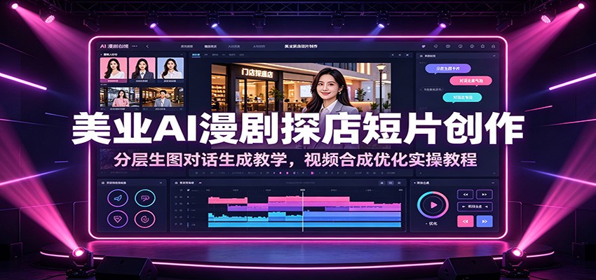 美业 AI 漫剧探店短片教程 分层生图对话生成视频合成实操教学