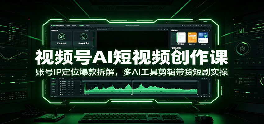 视频号 AI 短视频创作教程 IP 定位爆款拆解 AI 剪辑带货短剧实操课