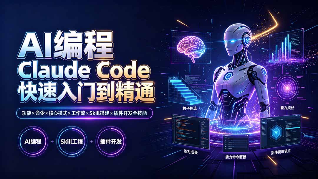 AI 编程 Claude Code 全套教程 功能 Skill 搭建插件开发全流程实战课