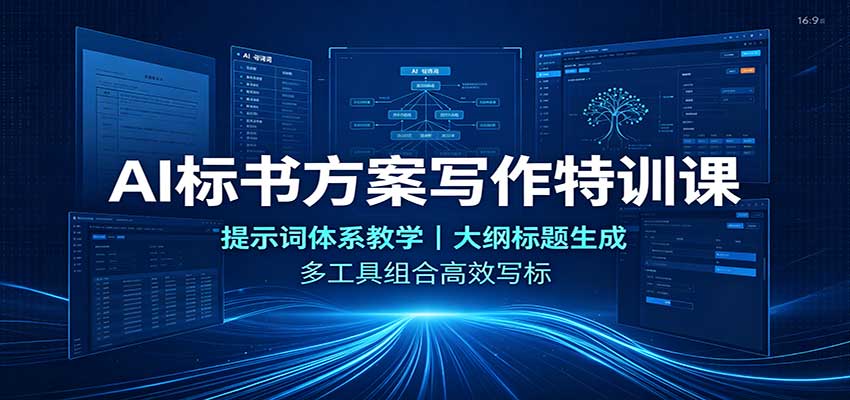 AI标书方案写作特训课 提示词教学多工具高效写标教程