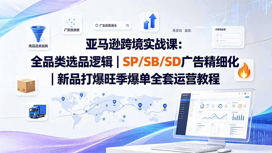 亚马逊跨境实战课 选品广告及旺季运营全套教程