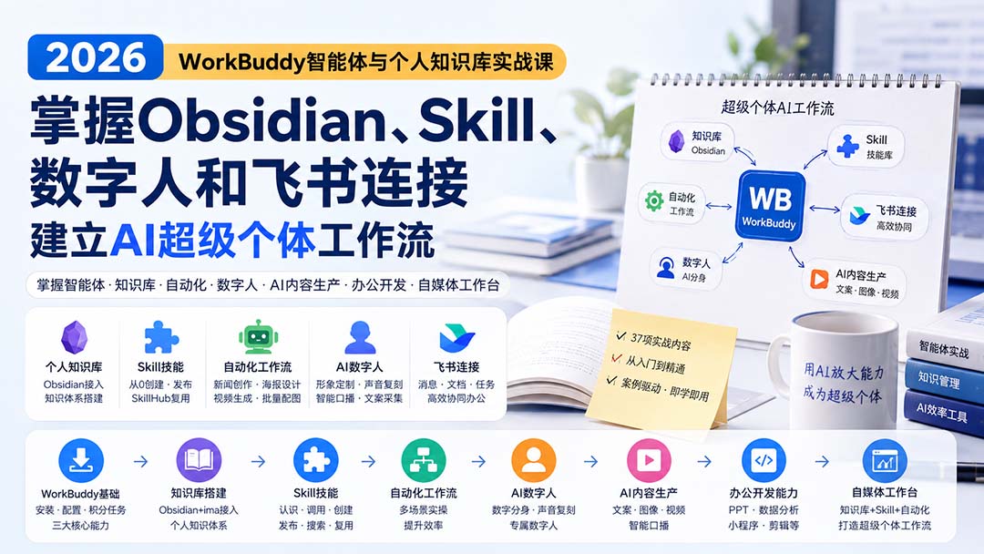 2026WorkBuddy智能体实战课：搭建AI超级个体工作流