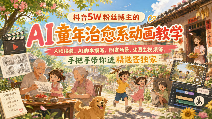 5W粉丝博主亲授AI童年治愈系动画实操教程