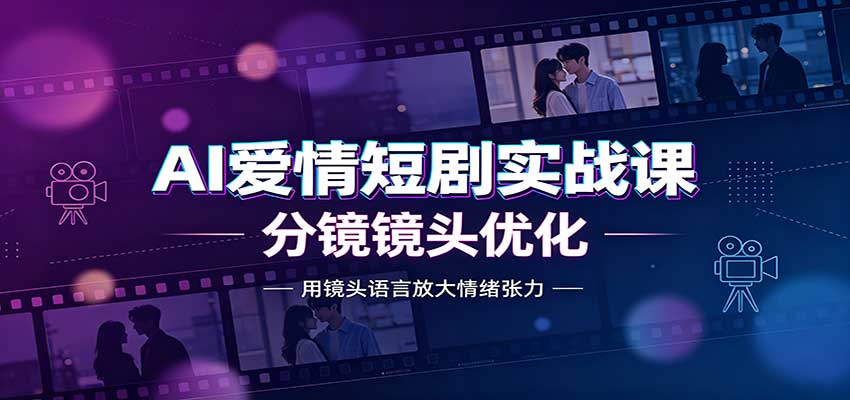 AI爱情短剧实战教程 创作分镜优化高效产出氛围感短剧
