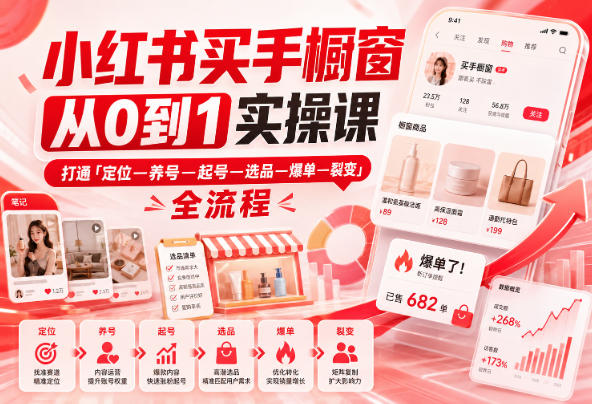 小红书买手橱窗从0到1实操课 全流程闭环教程
