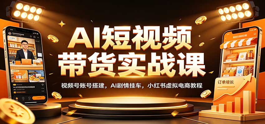 AI短视频带货实战课 视频号小红书虚拟电商全流程教程