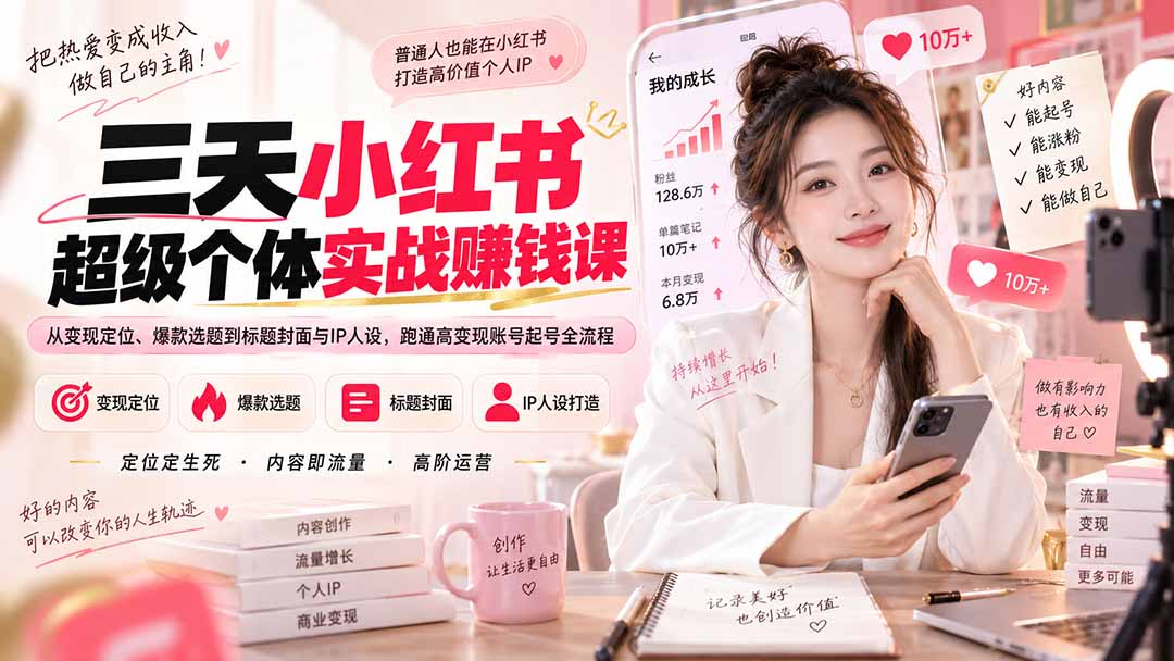 小红书超级个体实战课 起号到变现全流程学习