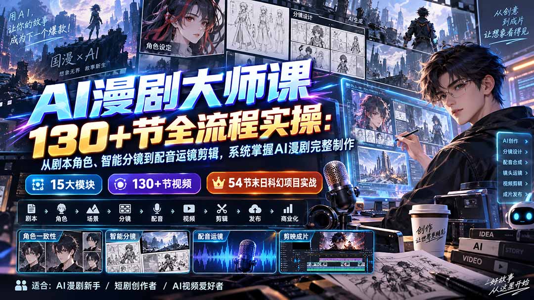 AI漫剧大师课全流程实操 系统掌握AI内容生产技能