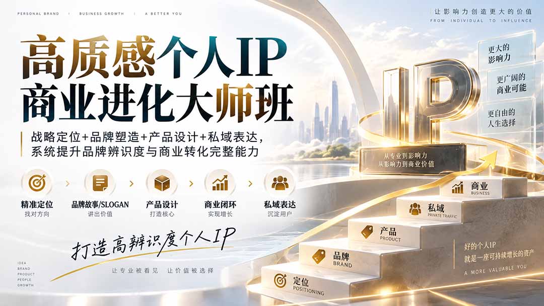 高质感个人IP商业进化大师班 打造专属品牌商业能力