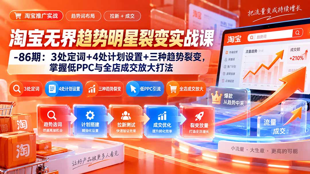 淘宝无界趋势明星裂变实战课 全店推广实操指南