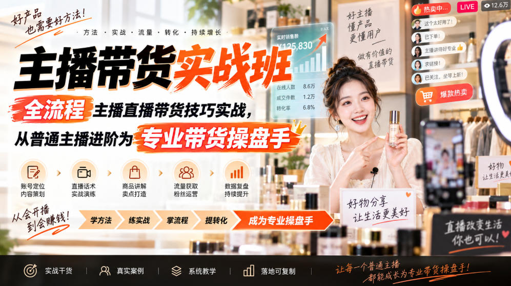 主播带货实战班 提升直播带货专业能力课程
