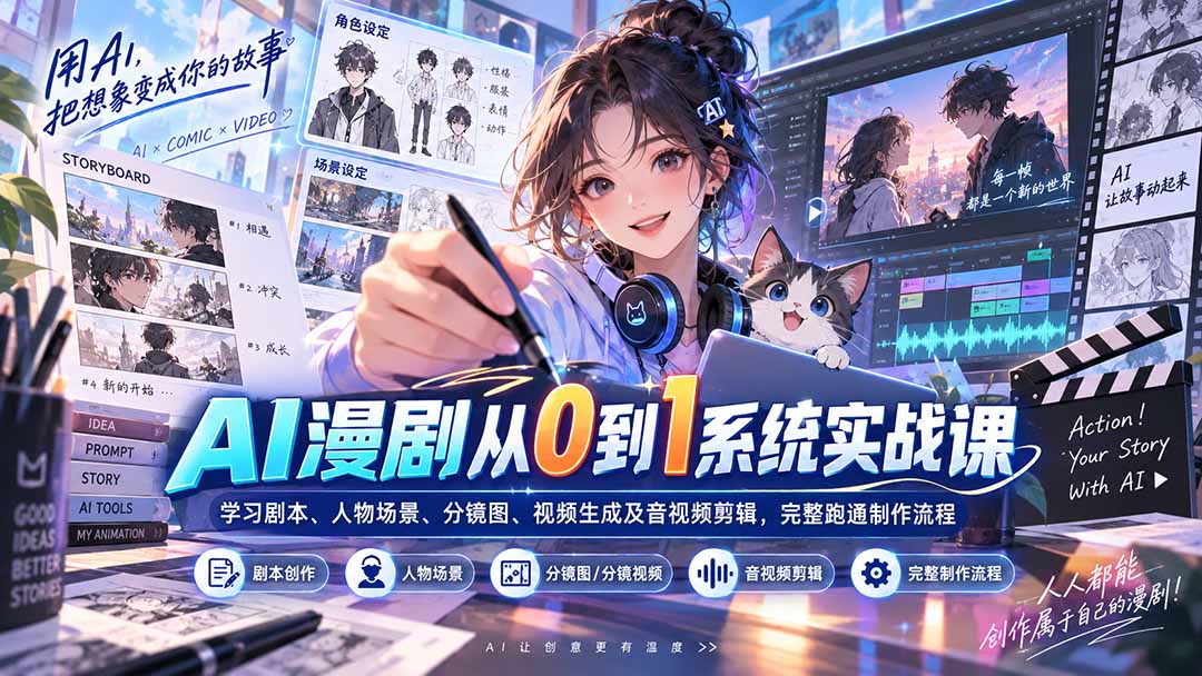 AI漫剧从0到1系统实战课 学习全流程制作
