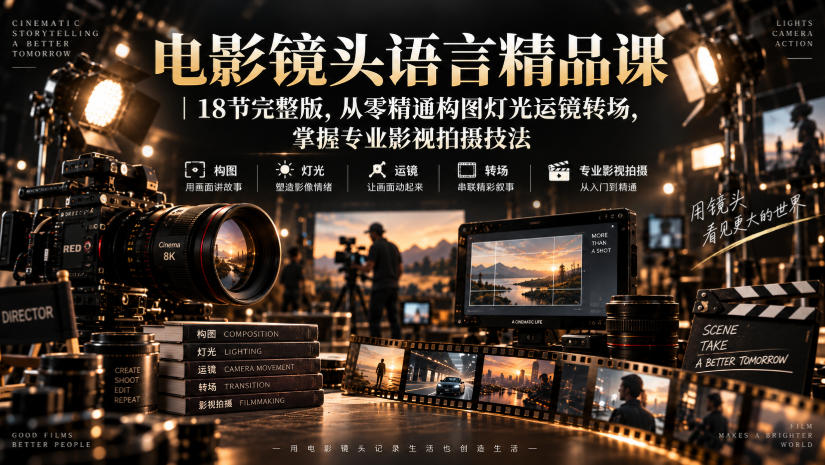 电影镜头语言精品课 18节系统教学提升影视拍摄质感