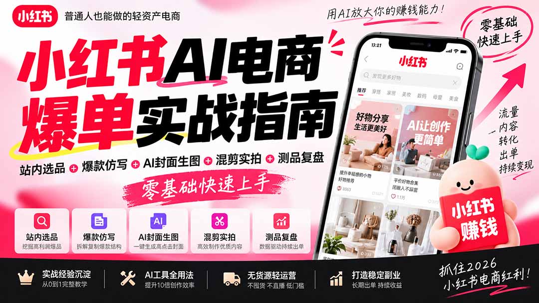 2026小红书AI电商爆单实战指南全链路实操课程