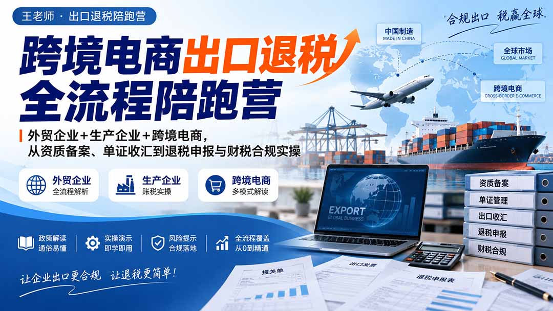 跨境电商外贸生产企业出口退税全流程实操课