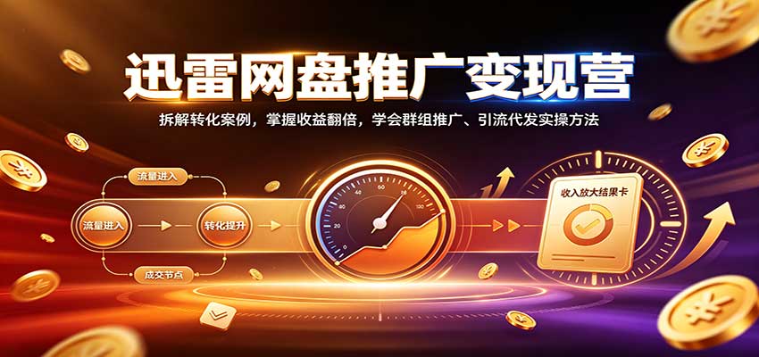 迅雷网盘专项推广培训学习转化实操方法