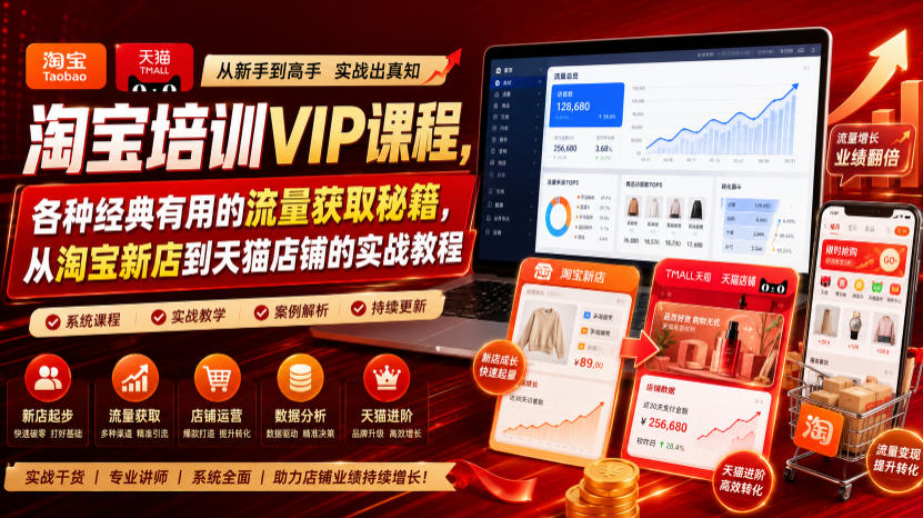 淘宝培训VIP课程新店到天猫运营实战教程