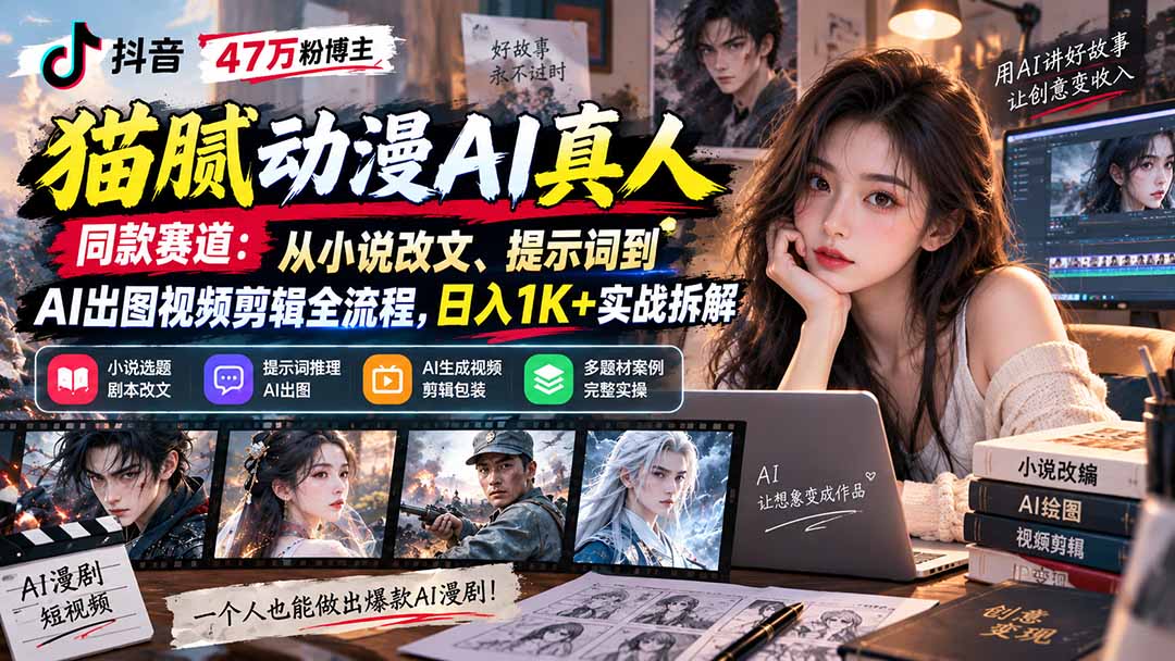 AI真人动漫漫剧短视频创作全流程实战拆解