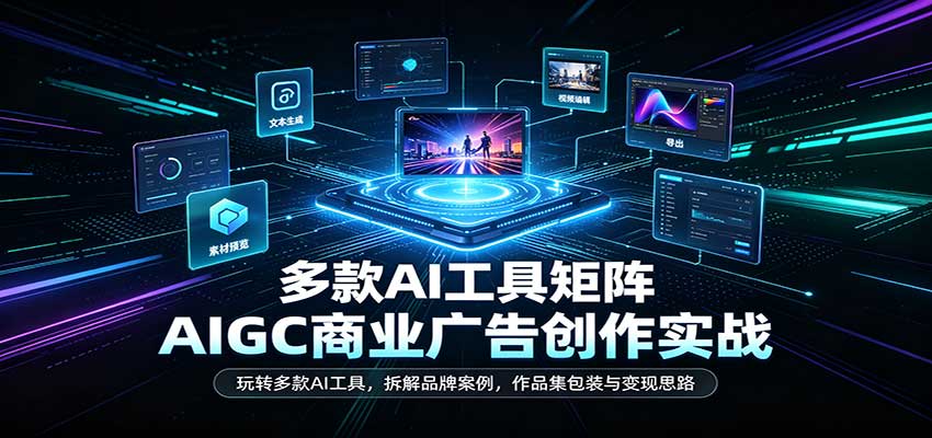 AIGC商业广告创作实战课程玩转AI工具与变现思路