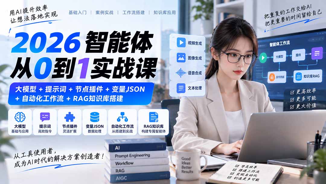 2026智能体从0到1实战课含多模态应用及RAG搭建