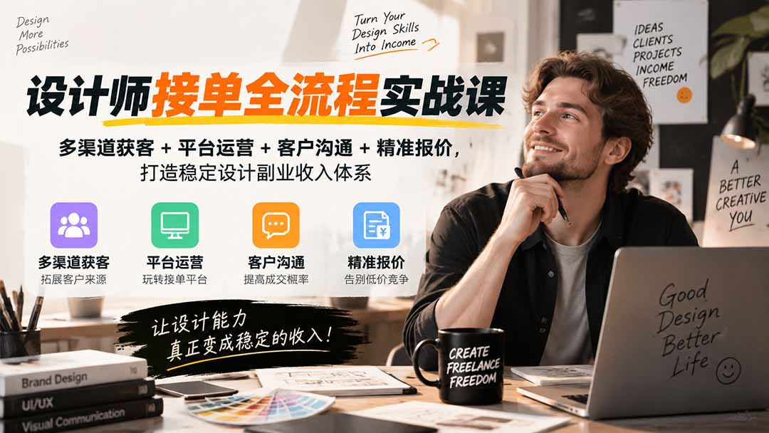 设计师接单全流程实战课多渠道获客与成交技能