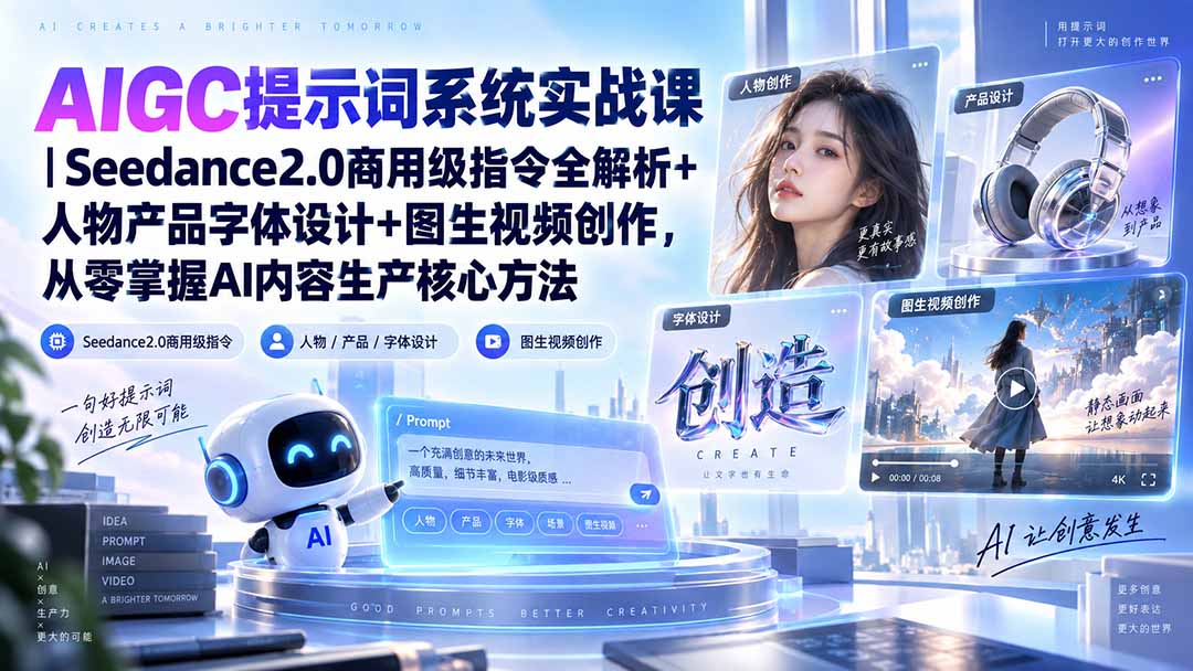 商用级AIGC提示词系统实战课Seedance2.0全解析